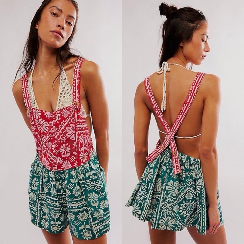 FREE PEOPLE Palm Bay Romper Shortalls NEW